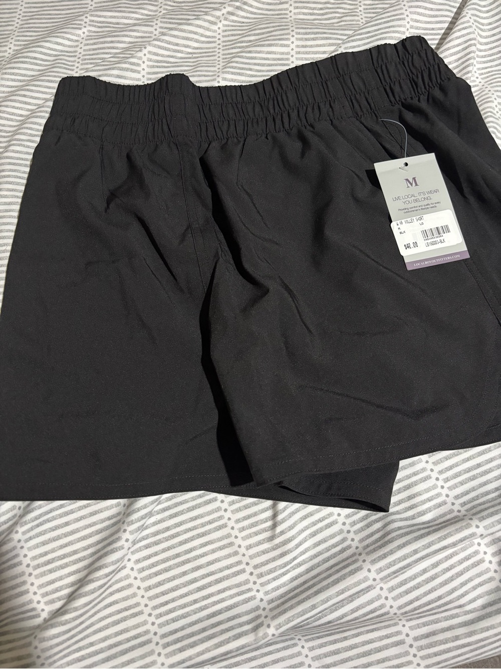 Women's Black Athletic Shorts with Elastic Waist